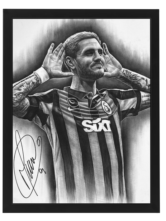 GALATASARAY RETRO Trackjacket M + M. Icardi Footy mit Unterschrift