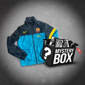 FC BARCELONA RETRO Trackjacket S + FREE 30x40cm Unterschriften BOX