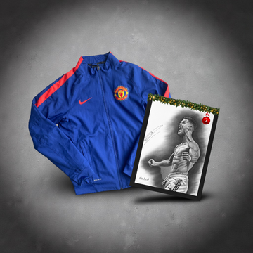 Manchester UNITED RETRO Trackjacket S + CR7 Footy mit Unterschrift