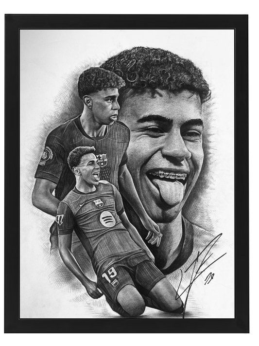 FC BARCELONA RETRO Trackjacket S + L. Yamal Footy mit Unterschrift